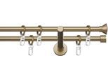 Gardinenstange INDEKO "Ibiza" Gr. 3, gold (goldfarben, messingfarben), L:200cm Ø:12mm, Stahl, Gardinenstangen, Gardinenstange, Komplett-Set inkl. Ringen und Montagematerial