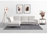 Ecksofa SIT & MORE "Cabana L-Form", silber, B:303cm H:84cm T:244cm, 95% Polyester, 5% Polyamid, Sofas, Ecksofa, Ottomane, wahlweise mit Sitztiefen-,Armlehnen- und Kopfteilfunktion