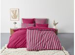 Wendebettwäsche OTTO HOME "Greta", lila (beere), B/L: 135cm x 200cm, 1 Stk., 1 Stk., Renforcé, B/L: 80cm x 80cm, 2, Renforcé, Obermaterial: 100% Baumwolle, Bettwäsche, Wendebettwäsche, Bettwäsche mit Streifen in verschiedenen Qualitäten, ab 135x200 cm