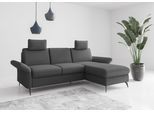 Ecksofa HOME AFFAIRE "Rochelle", grau (dunkelgrau), B:251cm H:93cm T:164cm, 95% Polyester 5% Polyamid, Sofas, Ecksofa, wahlweise mit Bettfunktion, Bettkasten und Armteilverstellung