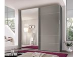 Schwebetürenschrank STAUD "Sonate Lucca mit Spiegel, Made in Germany", grau (saphierglas), B:167cm H:240cm T:68cm, Holzwerkstoff, Schränke, Schwebetürenschrank, Mit vier verschiedenen Ausstattungsvarianten