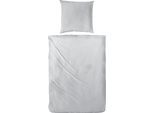 Bettwäsche PRIMERA "Erko", silber, B/L: 200cm x 200cm, 1 Stk., 2 Stk., Perkal, B/L: 80cm x 80cm & 80cm x 80cm, 3 Stk., Perkal, Obermaterial: 100% Baumwolle, Bettwäsche, Bettwäsche, mit Reißverschluss