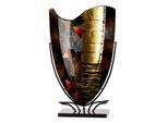 Bodenvase GILDE "Dixion", schwarz, B:29cm H:48cm T:10,5cm, Glas, Vasen, Bodenvase, Innenwände sind handbemalt, nicht wasserdicht