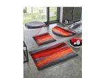 Badematte GRUND Gr. 1, grau (grau, rot), (60cm x 90cm ), 1 Stk., Badematten, Badematte