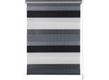Doppelrollo MYDECO "Just-Triple" Gr. 3, grau (grau, weiß), B:140cm H:160cm, Polyester, Rollos, Doppelrollo
