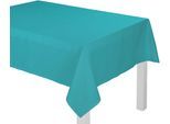 Tischdecke ADAM "Uni Collection" Gr. 2, blau (türkis), B:120cm L:120cm, Bio-Baumwolle, Tischdecken, Tischdecke, aus 100% Bio-Baumwolle