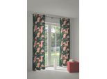 Vorhang ADAM "Eden" Gr. 4, bunt (dunkelgrün, rosa), B:145cm H:245cm, Jacquard, Baumwolle (Bio-Baumwolle), Gardinen, Vorhang, aus 100% Bio-Baumwolle