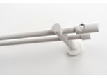 Gardinenstange GARESA "PANDRI", weiß, L:230cm Ø:20mm, Holzwerkstoff, Metall, Gardinenstangen, Gardinenstange, Vorhanggarnitur, verlängerbar, gerader Knopf mit Ausschnitt