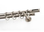 Gardinenstange GARESA "EASY", gold (aluminiumfarben, nickelfarben), B:65cm L:190cm Ø:20mm, Aluminium, Gardinenstangen, Gardinenstange, Vorhanggarnitur, verlängerbar, Endk. M. Ausschnitt, Alu, m. Ringe