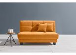 Schlafsofa ELL + ELL "Tilda", gelb (curry), B:145cm H:90cm T:100cm, 100% Polyester, Sofas, Schlafsofa, Breite 145 cm, inkl. 2 Zierkissen