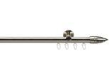 Gardinenstange LIEDECO "Menorca edelstahl-optik" Gr. 2, silber (edelstahlfarben), L:160cm Ø:20mm, Metall, Gardinenstangen, Gardinenstange