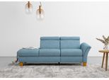 Recamiere HOME AFFAIRE "Lindgren", blau (eisblau), B:206cm H:84cm T:93cm, 100% Polyester, Sofas, Recamiere, wahlweise motorische TV-Funktion, Bettkasten und Kopfteilverstellung