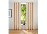Vorhang "LESKA" Gr. 1, beige (sand), B:132cm H:145cm, Jacquard, Polyacryl, Polyester, LEGER HOME BY LENA GERCKE, Gardinen, Vorhang, blickdicht, glatt, gewebt, monochrom, verschiedene Größen
