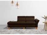 Recamiere HOME AFFAIRE "Lindgren", braun (mocca), B:206cm H:84cm T:93cm, 100% Polyester, Sofas, Recamiere, wahlweise motorische TV-Funktion, Bettkasten und Kopfteilverstellung