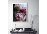 Bild QUEENCE "Ursula", rosa (farbe rahmen: weiß, farbe bild(er): rosa), B:50cm H:60cm, Acrylglas, Holz, Papier, Bilder, Bild, Rosen, gerahmt