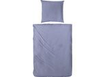 Bettwäsche PRIMERA "Erko", blau, B/L: 155cm x 220cm, 1 Stk., 1 Stk., Perkal, B/L: 80cm x 80cm, 2 Stk., Perkal, Obermaterial: 100% Baumwolle, Bettwäsche, Bettwäsche, mit Reißverschluss