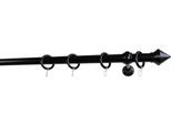 Gardinenstange GARESA "Palmi", schwarz, L:190cm Ø:28mm, Holzwerkstoff, Kunststoff, Gardinenstangen, Gardinenstange, Vorhanggarnitur, Kunststoff, verlängerbar, mit Ringe/2 Lauf Gleiter
