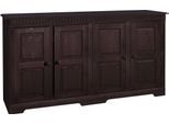Sideboard OTTO HOME "Lisa", braun (dunkelbraun), B:158,5cm H:80cm T:35cm, Massivholz, Sideboards, Sideboard, Kommode aus massivem Kiefernholz, in 2 Breiten lieferbar