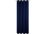 Vorhang WIRTH "Newbury" Gr. 4, blau (nachtblau), B:130cm H:245cm, Jacquard, Baumwolle, Polyester, Gardinen, Vorhang