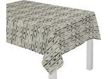 Tischdecke ADAM "Wave", beige (natur, dunkelgrau, hellgrau), B:120cm L:120cm, Bio-Baumwolle, Leinen, Tischdecken, Tischdecke, aus Leinen und Bio-Baumwolle
