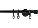 Gardinenstange GARESA "RUSTIKA", schwarz, L:350cm Ø:16mm, Metall, Gardinenstangen, Gardinenstange, rustikale Vorhanggarnitur, verlängerbar, m. Ringe, Endkappe