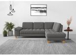 Ecksofa SIT & MORE "Westham L-Form", grau, B:261cm H:88cm T:179cm, 90% Polyester 10%Polyamid, Sofas, Ecksofa, mit Ottomane, mit oder ohne Bettfunktion, Bettkasten, Verstellung