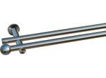 Gardinenstange INDEKO "Colombes", silber (edelstahlfarben), L:400cm Ø:20mm, Stahl, Gardinenstangen, Gardinenstange, Komplett-Set inkl. Montagematerial