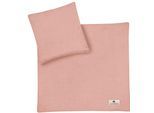 Kinderbettwäsche JULIUS ZÖLLNER "Baby- und Kinderbettwäsche aus 100% Musselin", rosa (dusty rose), B/L: 80cm x 80cm, 1 Stk., 1 Stk., Musselin, B/L: 35cm x 40cm, 2 Stk., Musselin, Obermaterial: 100% Baumwolle, Bettwäsche, Kinderbettwäsche, erhältlich in den Größen 80x80+35x40cm und 100x135+40x60cm