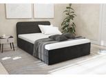 Polsterbett "Shawn", schwarz, L:210cm, Bezug Kopfteil: Teddy-Stoff: 100% Polyester, Bezug Bettgestell: Microvelours 100% Polyester, Polsterung: Polsterwatte, Material Gestell: gepolsterter Holzwerkstoff, WESTFALIA SCHLAFKOMFORT, Betten, Polsterbett, zwei verschiedene Liegehöhen wählbar