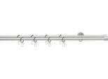 Gardinenstange GOOD LIFE "CAP" Gr. 1, grau (chromfarben), L:340cm Ø:16mm, Kunststoff, Metall, Gardinenstangen, Gardinenstange, mit Ringen