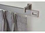 Gardinenstange GARESA "FLAT", silber (vernickelt), L:130cm, Aluminium, Gardinenstangen, Gardinenstange, Rechteckprofil, Wandmontage, perfekter Lauf, modern, verlängerbar