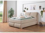 Boxspringbett HOME AFFAIRE "Breitenthal", beige, B:152cm L:222cm, Komplettbetten, Boxspringbett, abnehmbare Rückenkissen mit Klettband