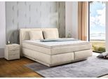 Boxspringbett JOCKENHÖFER GRUPPE "Caren, Breite 180cm, mit großem Bettkasten/Stauraum", beige (beige 412, 07), B:189cm L:223cm, Bezug Bett: Flachgewebe (100% Polyester);Topper und Matratzenspiegel: 100% Polyester, Komplettbetten, Boxspringbett, 7-Zonen-TTFK-Matratze, KS-Topper, verschiedene Härtegrade wählbar