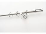 Gardinenstange GARESA "EASY", silber (silberfarben), B:65cm L:320cm Ø:20mm, Aluminium, Gardinenstangen, Gardinenstange, Vorhanggarnitur, verlängerbar, Endk. M. Ausschnitt, Alu, m. Ringe