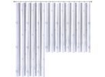 Gardine WECKBRODT "Laura" Gr. 18, blau (blau, naturfarben), B:500cm H:175cm, Voile, Polyester, Gardinen, Gardine, Voile, bedruckt, Allover, halbtransparent, Beschwerungsband, Store
