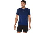 Laufshirt ASICS "ROAD SEAMLESS SS TOP", Herren, Gr. XL, schwarz (midnight), Obermaterial: 65% Polyamid, 35% Polyester, normal, Rundhals, Shirts Laufshirt