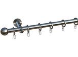 Gardinenstange INDEKO "Formentor" Gr. 1, silber (edelstahl, optik), L:120cm Ø:16mm, Stahl, Gardinenstangen, Gardinenstange, Komplett-Set inkl. Ringen und Montagematerial