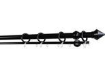 Gardinenstange GARESA "Palmi", schwarz, L:130cm Ø:28mm, Holzwerkstoff, Kunststoff, Gardinenstangen, Gardinenstange, Vorhanggarnitur, Kunststoff, verlängerbar, mit Ringe/2 Lauf Gleiter