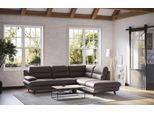 Ecksofa COTTA "Pike L-Form, B: 266 cm", cocoa, B:266cm H:90cm T:217cm, GEDECKTES RINDSLEDER, Sofas, Ecksofa, optional Bettfunktion & Bettkasten