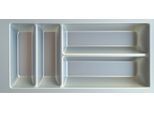 Besteckeinsatz KOCHSTATION "Cara", grau (silbergrau), B:22cm H:47,5cm T:5,5cm, Kunststoff, Schubladeneinsätze, Besteckeinsatz, 30 cm breit, Schubkästen der Serien Tokio, Cara, Elga, Tara und Avio