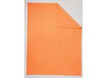 Wohndecke BIEDERLACK Gr. 3, orange (terrakotta), B:100cm L:150cm, 58% Baumwolle, 35% Polyacryl, 7% Polyester, Wohndecken, Wohndecke