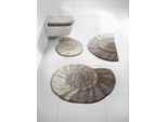 Badematte GRUND Gr. 3, beige (natur), rund (90cm x 110cm ), 1 Stk., Badematten, Badematte