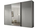 Schwebetürenschrank STAUD "Sonate Rom mit Spiegel, Made in Germany", saphirglas, B:249cm H:240cm T:68cm, Holzwerkstoff, Schränke, Schwebetürenschrank, Mit vier verschiedenen Ausstattungsvarianten