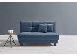 Schlafsofa ELL + ELL "Tilda", blau, B:160cm H:90cm T:100cm, 100% Polyester, Sofas, Schlafsofa, Breite 160 cm, inkl. 2 Zierkissen