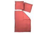 Bettwäsche ADAM "Uni Collection light", rot, B/L: 135cm x 220cm, 1 Stk., 1 Stk., Renforcé, B/L: 80cm x 80cm, 2 Stk., Renforcé, Obermaterial: 100% Baumwolle, Bettwäsche, Bettwäsche, aus 100 % Bio-Baumwolle, 2 teilig - Bettwäsche Set