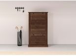 Schuhschrank OTTO HOME "Liotta", braun, B:75cm H:130cm T:25cm, Massivholz, Schränke, Schuhschrank, Mit 3 Klappen