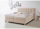 Boxspringbett HOME AFFAIRE "Moulay", beige, B:214cm L:211cm, Komplettbetten, Boxspringbett, inkl. Topper, in 3 Härtegraden, TFK auch in Härtegrad 4