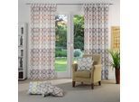 Vorhang WIRTH "Zirbello" Gr. 5, orange (terrakotta), B:132cm H:255cm, Jacquard, Baumwolle, Polyester, Gardinen, Vorhang