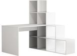 Regal-Schreibtisch OTTO HOME "Ciela", weiß (weiß, weiß, weiß), B:100cm H:72cm T:1cm, Tische, Regal-Schreibtisch, flexible Aufstellmöglichkeiten, wechselseitig montierbar, B. 137 cm
