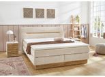 Boxspringbett JOCKENHÖFER GRUPPE "Nika erhältlich in der Größe 180x200cm", grau (beige 444, 17), B:197cm L:219cm, Bezug Bett: Microfaser (100% Polyester);Topper und Matratzenspiegel: 100% Polyester, Komplettbetten, Boxspringbett, mit Bettkasten, 7-Zonen-Matratze, Topper, mehrere Härtegrade wählbar
